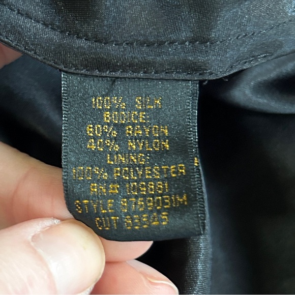 Y2K DONNA RICCO Babydoll Lace Silk Chiffon Dress Whimsigoth Fairy Grunge Size 10 - Picture 14 of 15